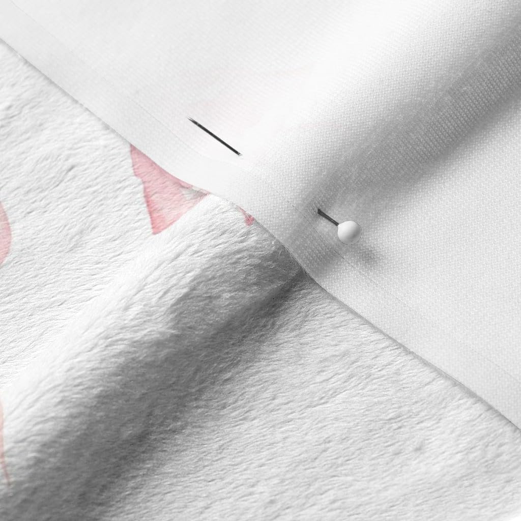 Spoonflower Fabric - Watercolor Pink Flamingos Flamingo Bird Feather Animal Summer Abstract Printed on Minky Fabric by The Yard - Sewing Baby Blankets Quilt Backing Plush