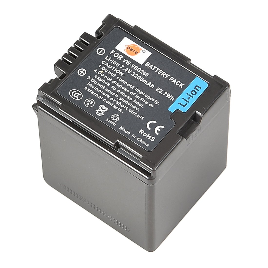 DSTE VW-VBG260 Batterie Compatible pour Panasonic AG-AF100, AG-HMC150, HDC-HS250, HDC-HS300, HDC-HS700, HDC-SD600, HDC-SD700, HDC-SDT750