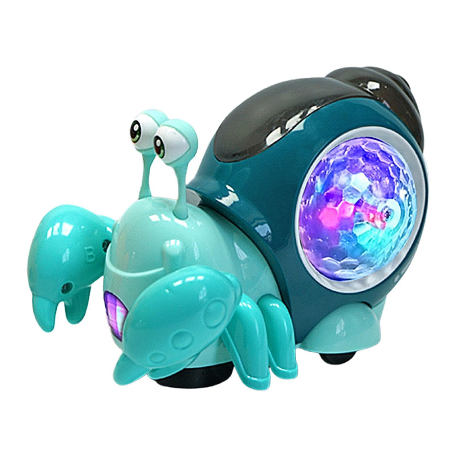 Lighted Music Snail Toy - Interactive Electric Walking Snail with Obstacle Avoidance, Sensory Light Up Snails for Kids, Fun Educational Musical Toy for Home Play, Gift for Children