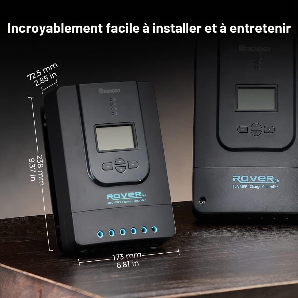 Renogy 40 A 12/24 V MPPT régulateur de charge solaire panneau solaire avec écran LCD