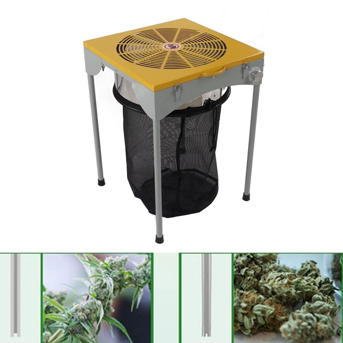 Cortadora eléctrica de hojas, 45,7 cm, ajustable, 3 velocidades, con 6 cuchillas de acero y bolsa de recolección para plantas hidropónicas y corte de flores