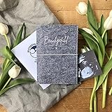  Mutterpasshülle aus grauem Filz  Bauchgefühl  Mutterpassumschlag  Geschenk für werdende Mütter