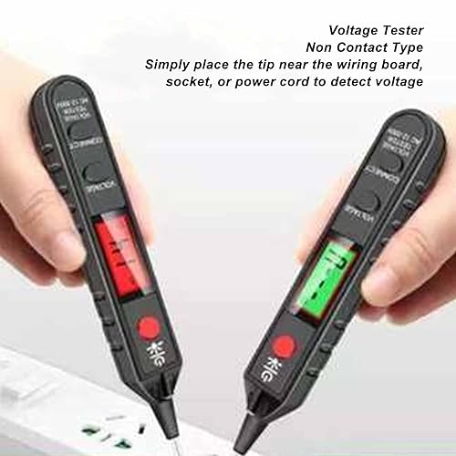 Miniatura 2 de Probador de voltaje, probador de voltaje sin contacto con rango CA 12V-300V, probador de cable nulo vivo, probador eléctrico con linterna, alarma de