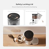 Vista 7 de IMIPAW Comedero automático para gatos, dispensador de alimentos secos con desecante, control de porciones programable, respaldo de energía dual, 10