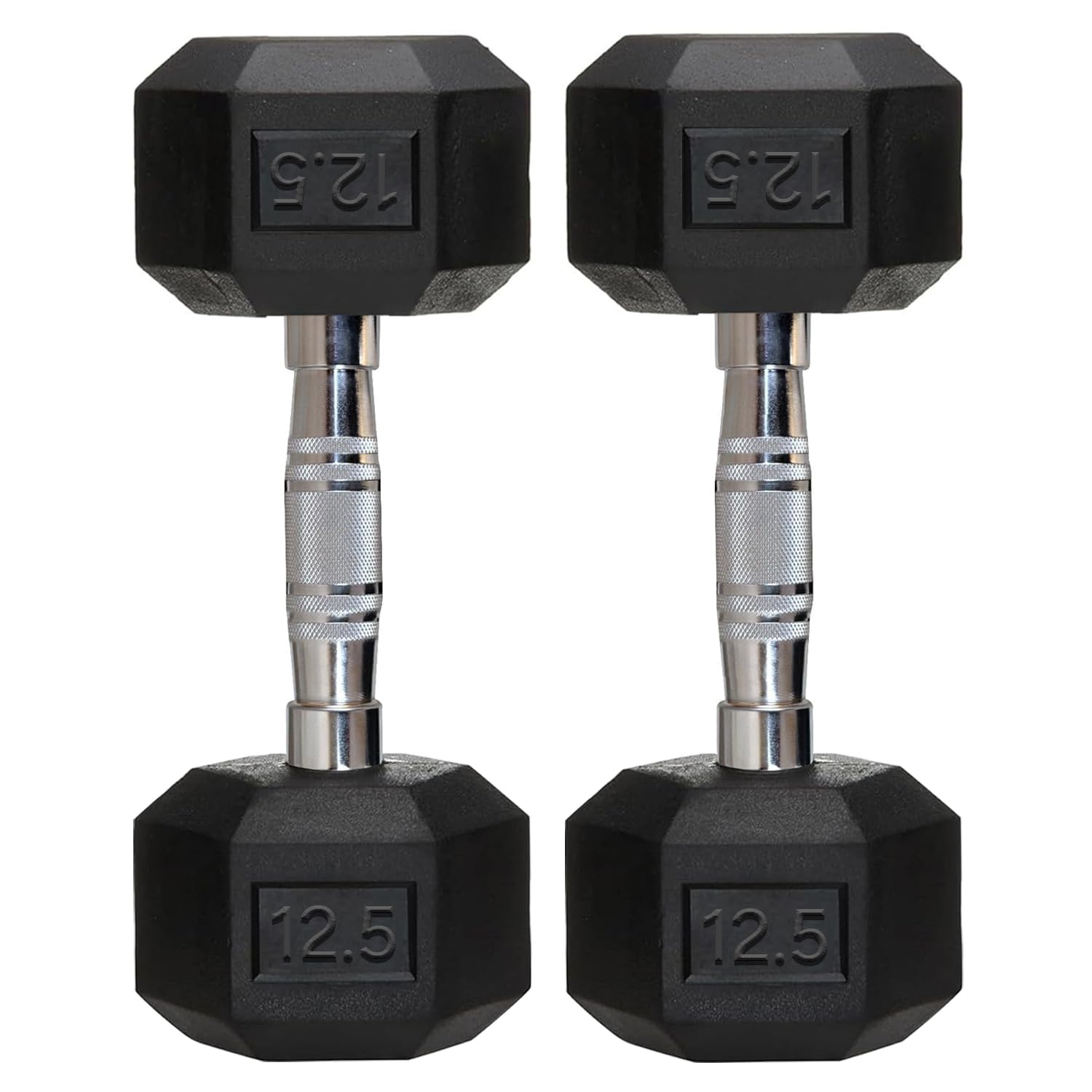 FITRXX Rubber Coated Hexa Dumbbell Set for Men & Women Professional Exercise Hex Dumbbells for Full Body Workout, Upper & Lower Body Strength Training, Home Gym Exercise. (12.5 KG Pair)-image-22