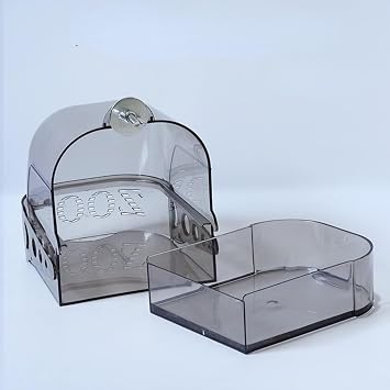 Bird Bath Cage, Cleaning Pet Supplies Cockatiel Bird Clean Bathtub with Hanging Hooks and Bottom Drawer for Cage Parrot Hanging Bathing Tub Bath Shower Box Accessory Supplies (Color : Transparent)