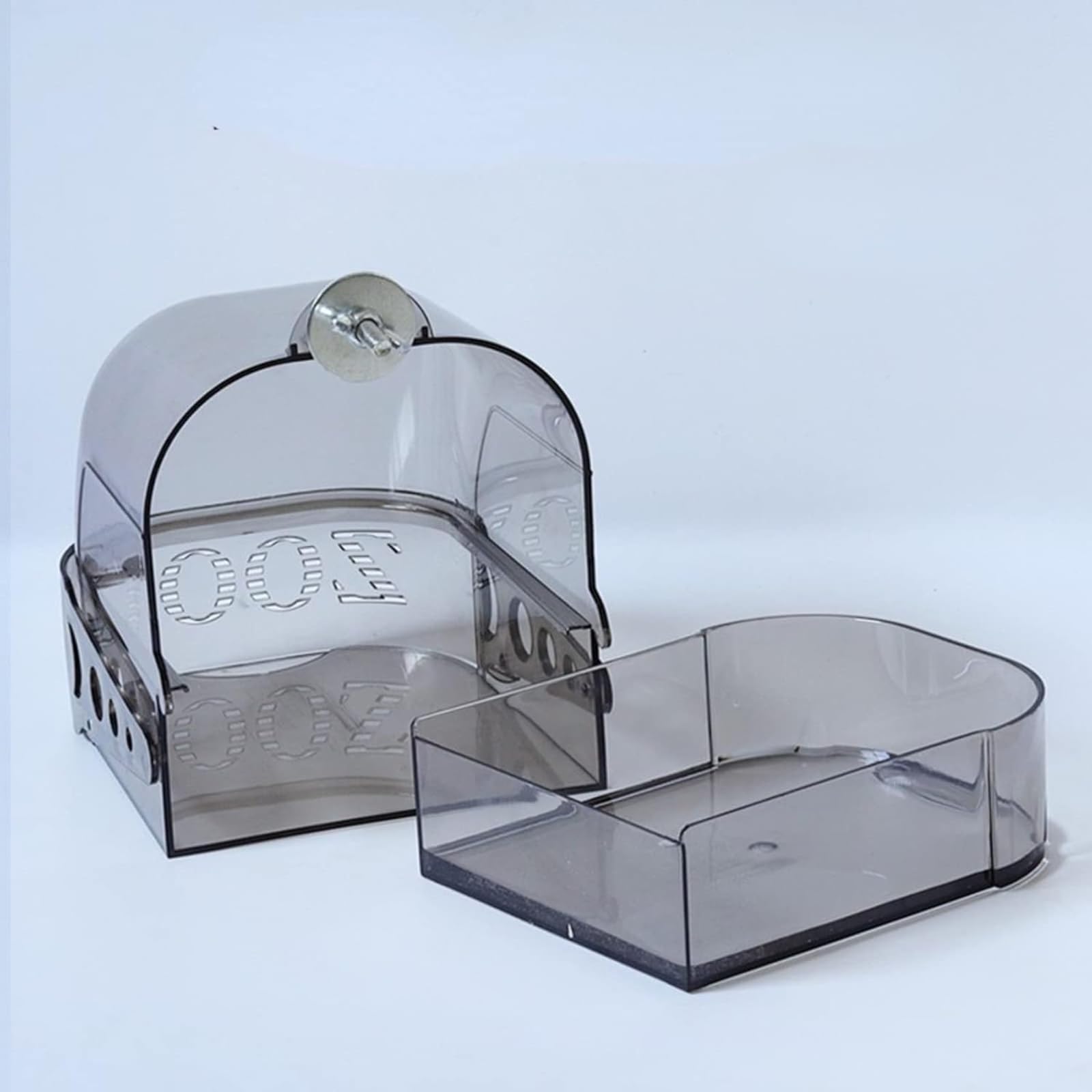 Bain d'oiseau Suspendu Cube Bain d'oiseau Baignoire boîte de Bain Mangeoire à Oiseaux pour Fenêtres Bain d'oiseaux canaris alouettes perroquets cacatoès tourtereaux perroquets Bain (Color : Grey)