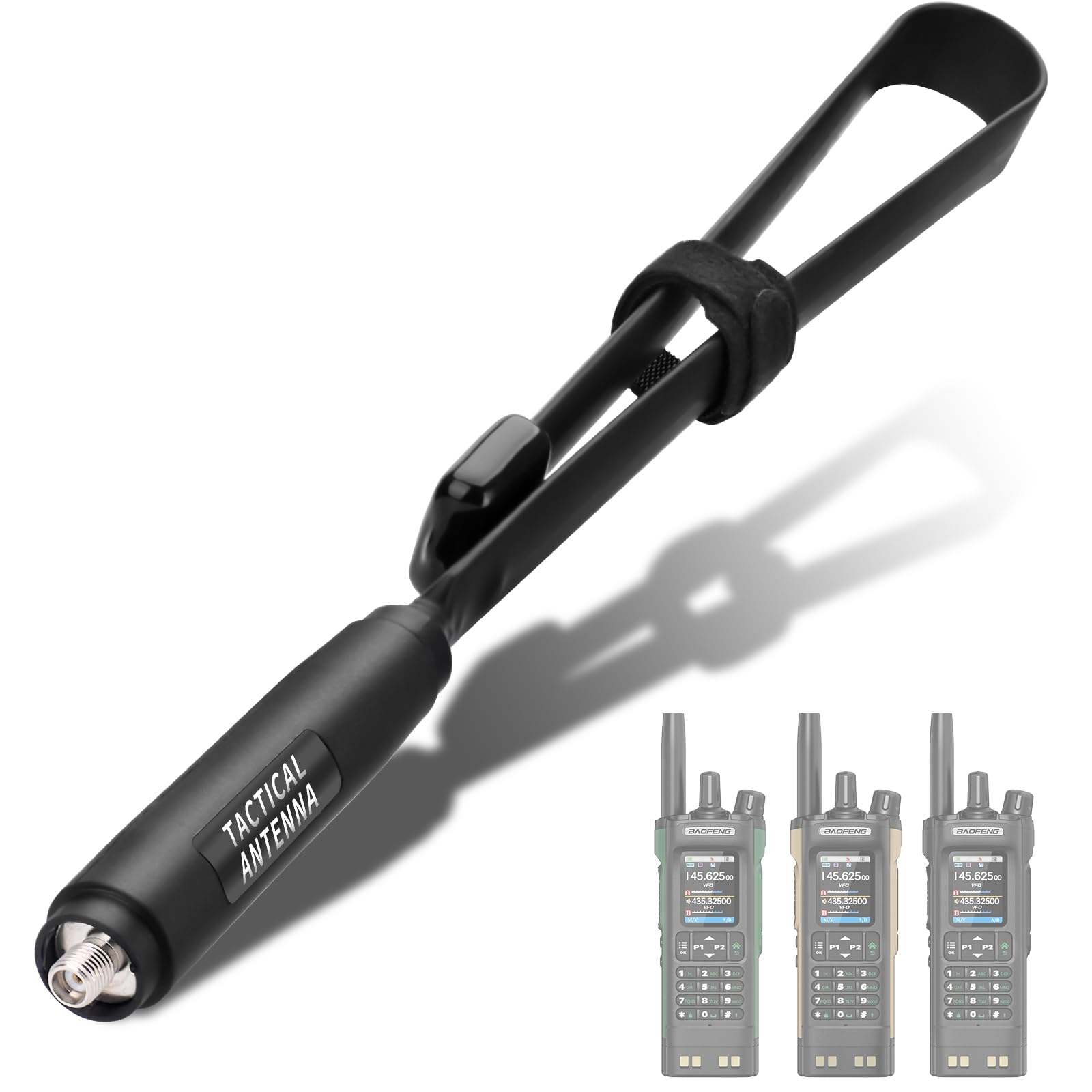 Antenne Tactique Pliable Mirkit Pour Baofeng – 47,5 Cm SMA Femelle Double Bande VHF/UHF
