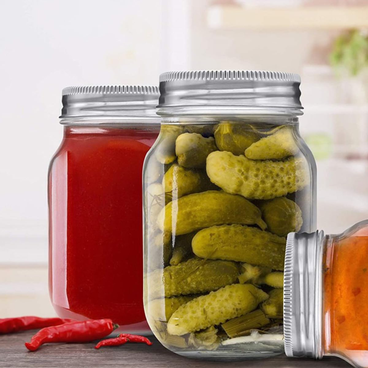 NUOBESTY Contenitori Alimentari con Coperchio Ermetico da 500ml in Vetro Set 6 Barattoli Versatili a per Casa
