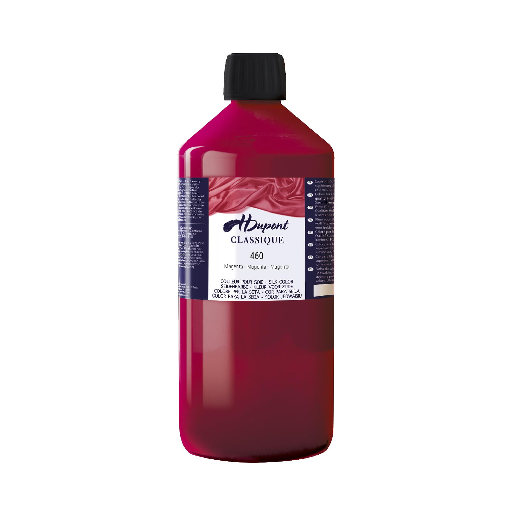 Peinture sur soie magenta grand format pot 1 L pour artiste textile