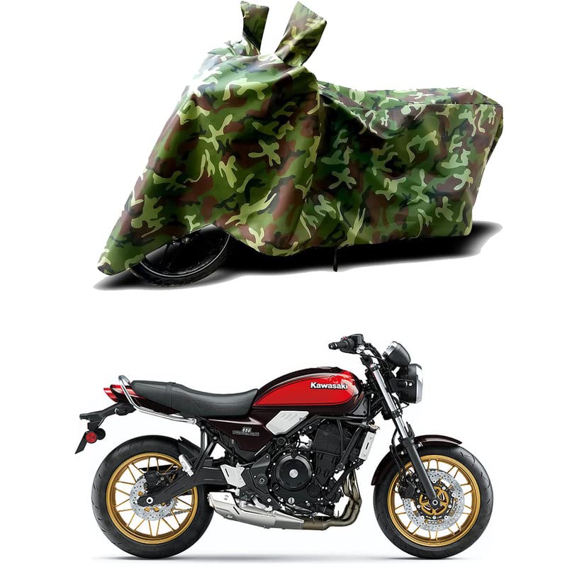 Image of 100% Water Resistant Full Bike Scooty Two Wheeler Body Cover Compatible for KawasaZ650RS BS6 /UV-Rays /Heat Protection /Birds Dropping /Scratchproof /Dust Proof /Waterproof /All Varient[Green MJ]