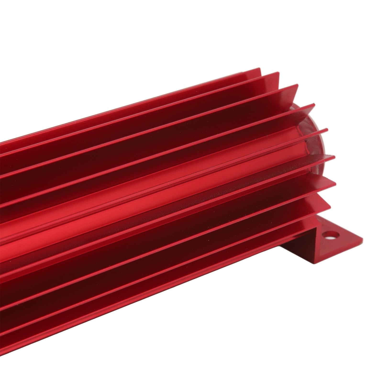 Dissipatore di calore con trasmissione a doppio passaggio in alluminio anodizzato con alette in alluminio con trasmissione a doppio canale 12 pollici, adatto universale per camion (Rosso)