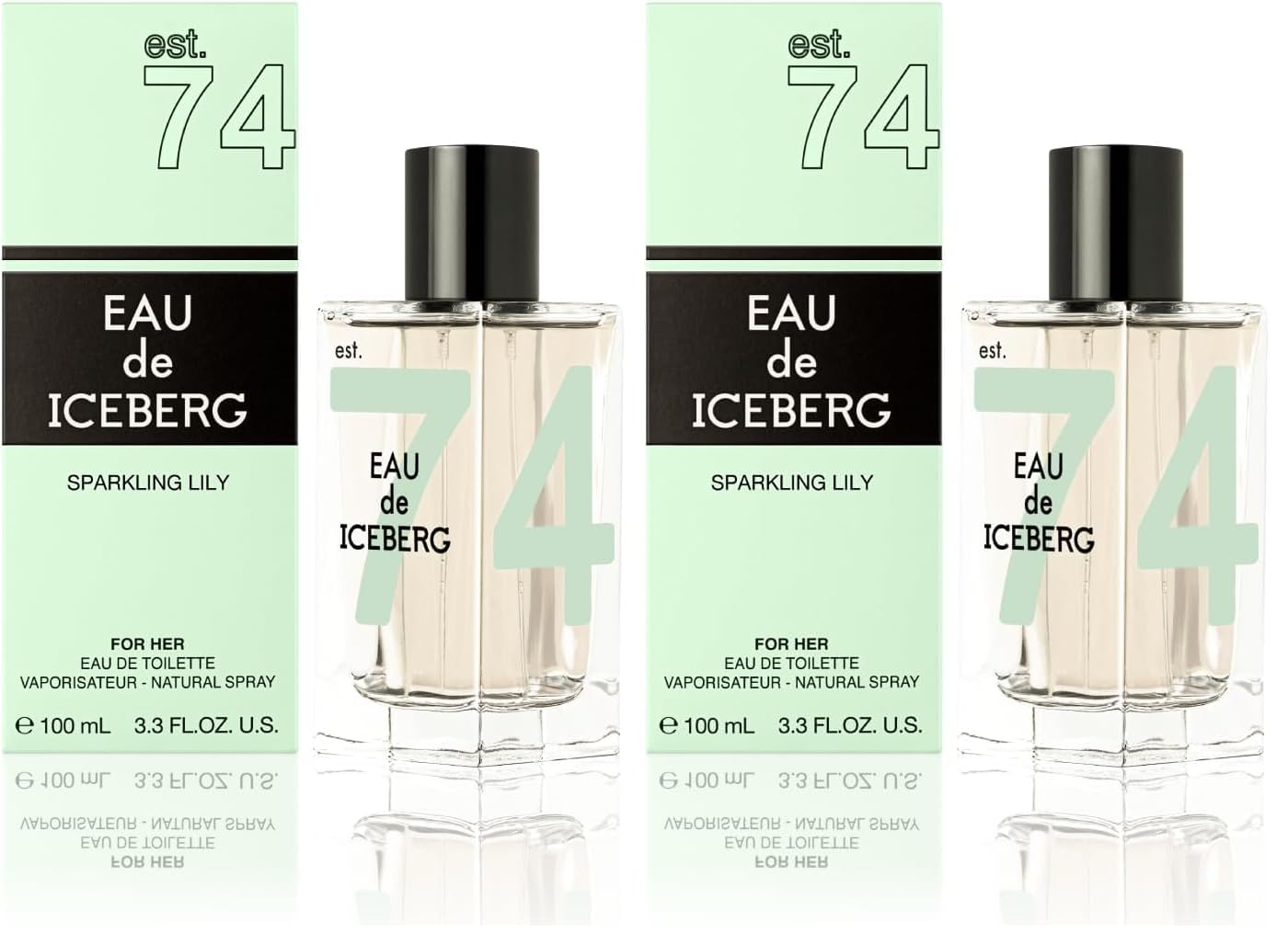 EAU de ICEBERG Sparkling Lily – Eau de Toilette 100 ml, Fragranza da Donna Floreale Agrumata, Flacone di Vetro Rettangolare dal Design Senza Tempo, Per le Donne dalla Femminilità Contemporanea