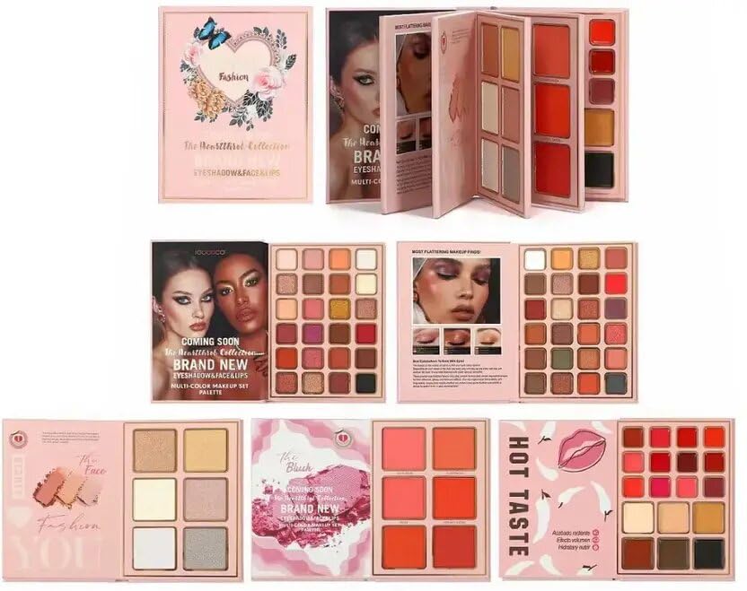 urbanucanbe IGOODCOO 5in1 Book-Style Foldable Makeup Palette Set | Portable & Long-Lasting | Contour Blush Highlight Eyeshadow, Suitable for Multiple Skin Tones & Makeup Looks All In One MakeupBook (Fashion)-image-47