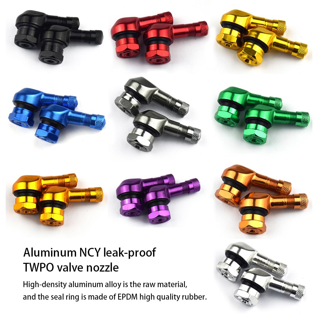 10 set 2 pezzi valvola in lega di alluminio cerchio moto portatile antiruggine adattatore pneumatico universale tubeless valvole steli grigio