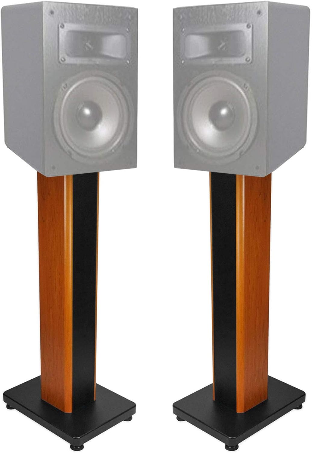 (1) Rockville RHT28C 28" 2-Tone Bookshelf Speaker Stands Surround Sound Home Theater