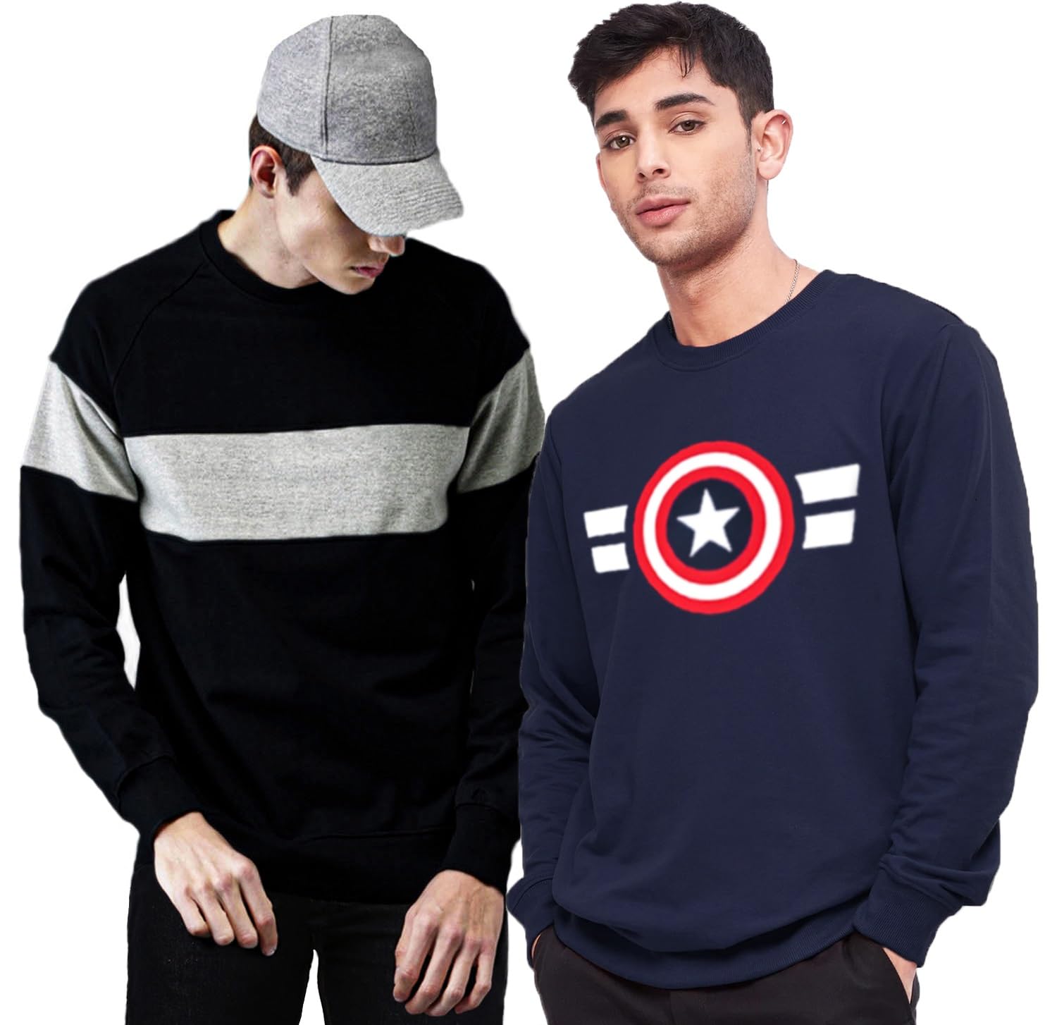 Men's Loop Knit Round Neck Regular Fit Full Sleeve Combo Sweatshirt (Color Multicolor)-image-31
