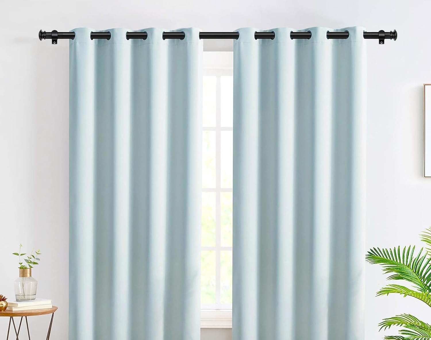 Gardinenstange,Duschvorhangstange,Gardinenstange Mit Halterung,Gardinenstange Mit Endkappendesign,Moderne Verstellbare Hochleistungs-Gardinenstange,für Schlafzimmer(Size:48-84in)