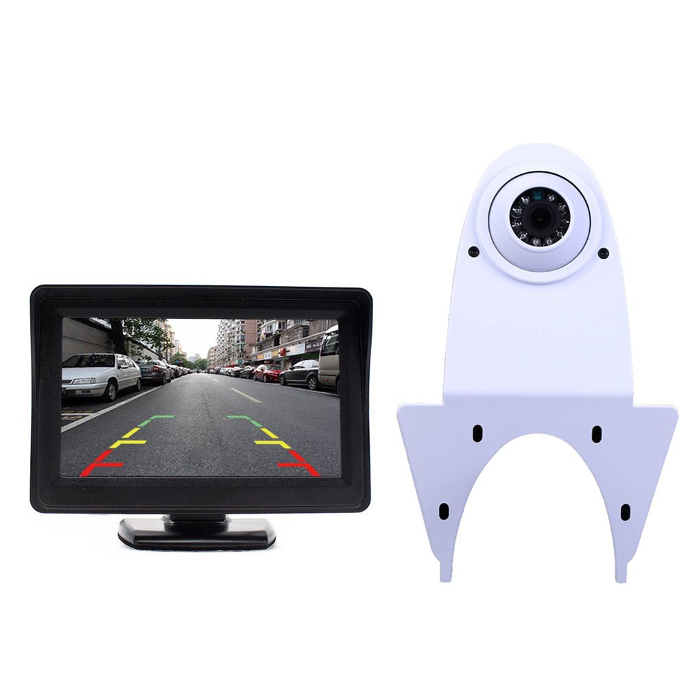 Kit Telecamera Retrovisore Per Furgoni Con Monitor 4.3'' LCD E Visione Notturna IP67 - Compatibile Con Sprinter, Transit, Ducato, VW Crafter, T5