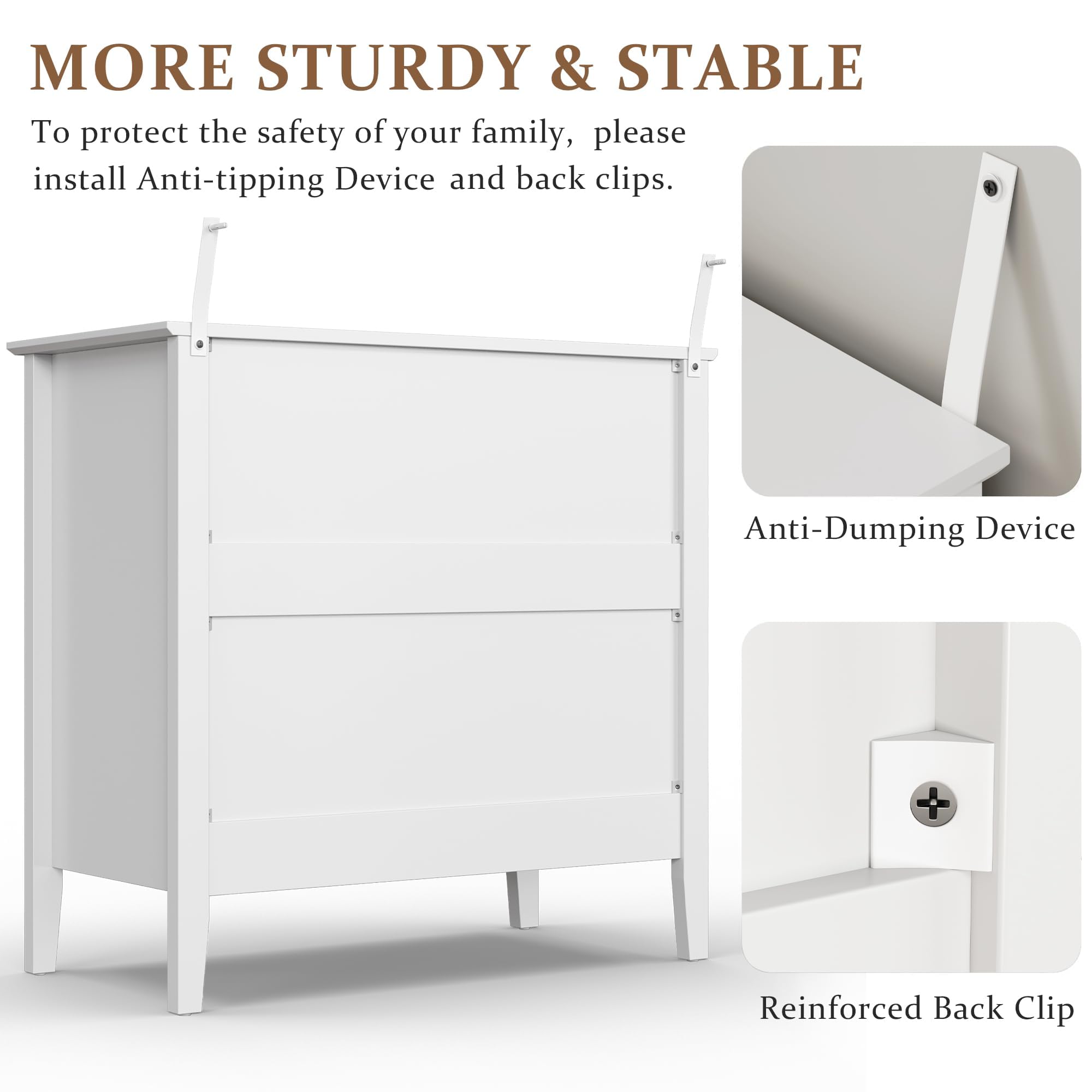 Amazon.com: RoyalCraft Large 3 Drawer Dresser Set of 2