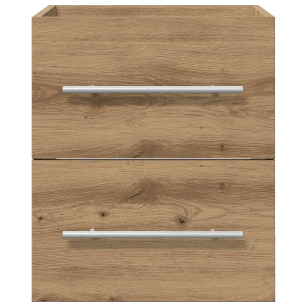 Waschbeckenunterschrank Artisan-Eiche, waschtisch Bad badzimmer möbel, hängend Wand platzsparend mit 2 schublade, stauraum für gäste wc und aufbewahrung, 41 x 38,5 x 48 cm