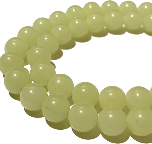 ABCGEMS - Cuentas mexicanas de aragonita verde oliva que brillan en la oscuridad, también conocida como calcita de cueva, extremadamente raras,