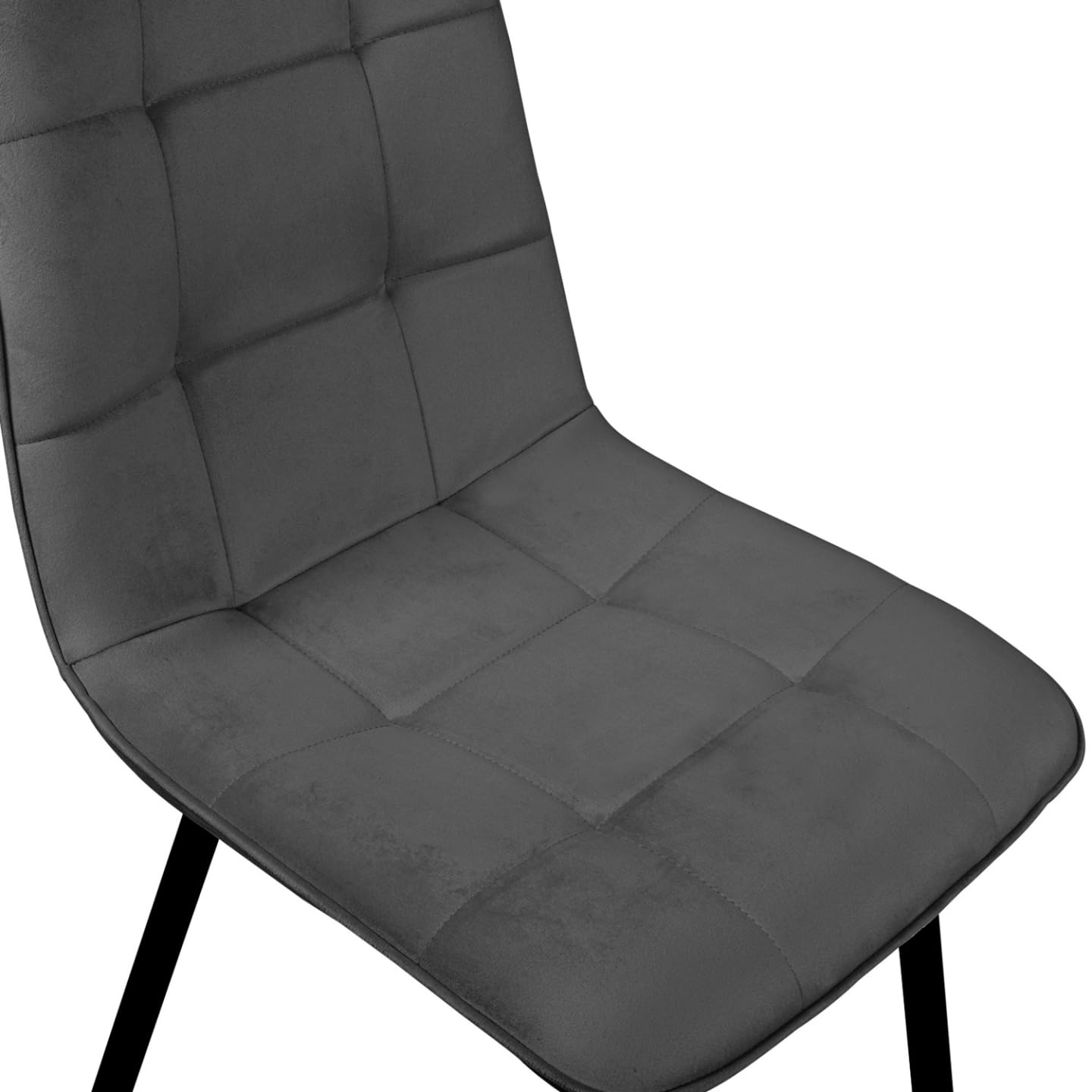 IDMarket - Juego de 4 sillas Mila de terciopelo Mix Color Pastel Azul, Gris Claro, Gris Oscuro, Rosa