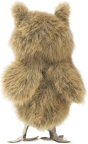 Miniatura 2 de Folkmanis - Mini marioneta de dedo de búho con cuernos, marrón, blanco, negro