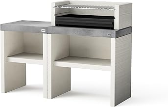 TUOZI – Pack 5 Plan – Outdoor Kitchen Plan 1 Plus – Modular Barbecue with Nickel-Plated Grill 70 x 33 cm (137 x 47 x 102 cm)