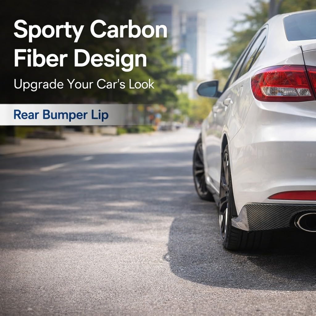 Heckspoiler Stoßfängerlippe Diffusor Splitter Canard Schutz ABS Carbon Fiber Style - Aerodynamisches Design, Robust & Universal für PKW