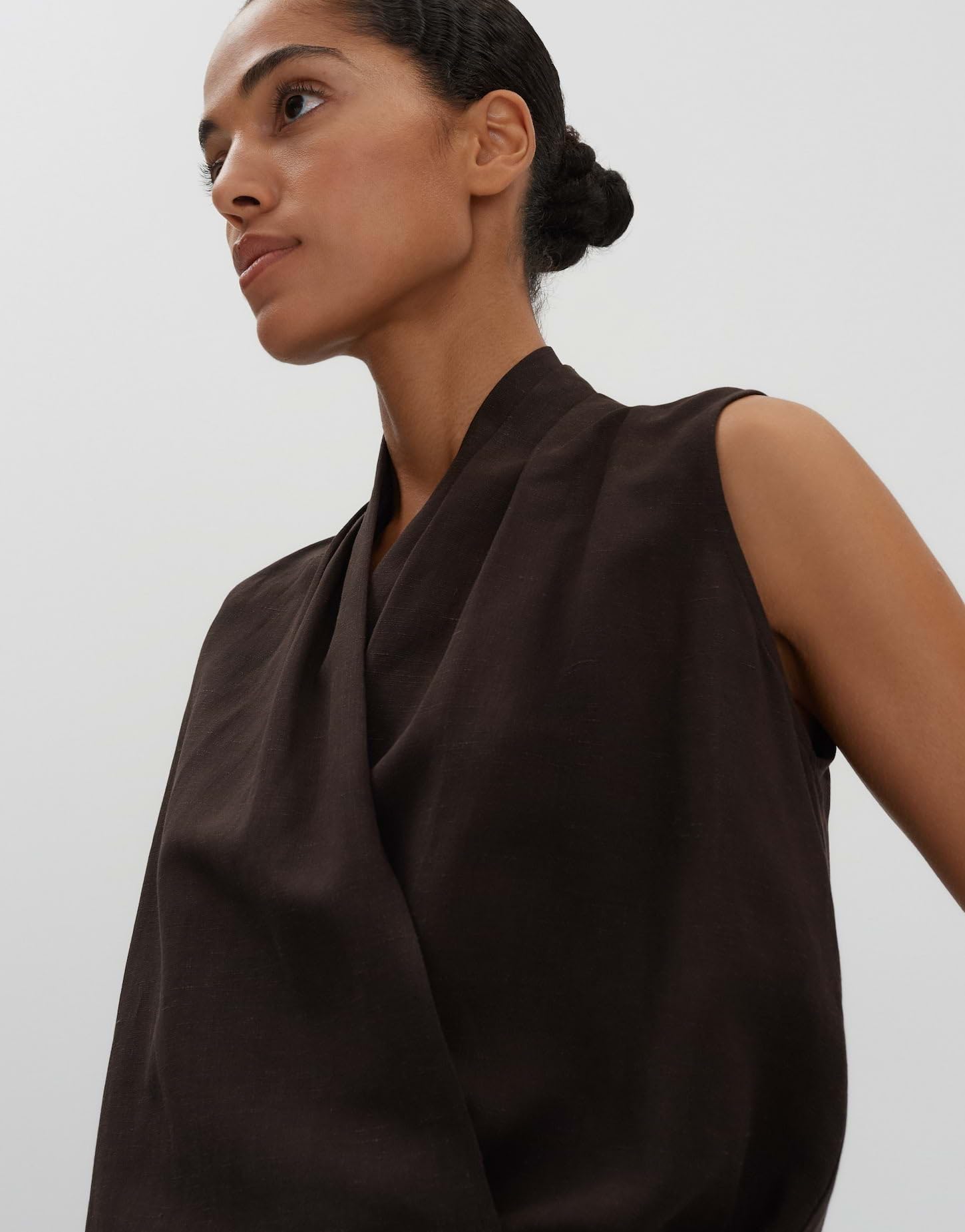 someday Blusa para mujer | Blusa de lino ZIANG en moderno aspecto envolvente