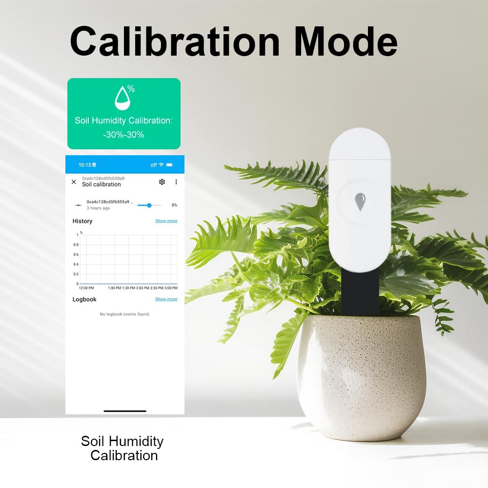 Haozee Sensor de Humedad del Suelo Inteligente, Paquete de 3, Se Requiere Concentrador Zigbee | Sensor capacitivo, medidor de humedad/temperatura para plantar jardín, compatible con Home Assistant Zigbee2mqtt