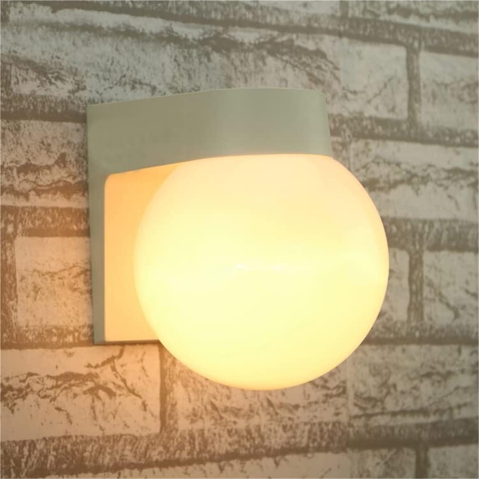 Khukhu White Base(10W) 15W Led Outdoor Light Fixture Terrace Wall Lanterns Lamp E27 Bulb,Waterproof Exterior Wall Sconce Lamp,Pmma Milky White Lampshade(,3000K)