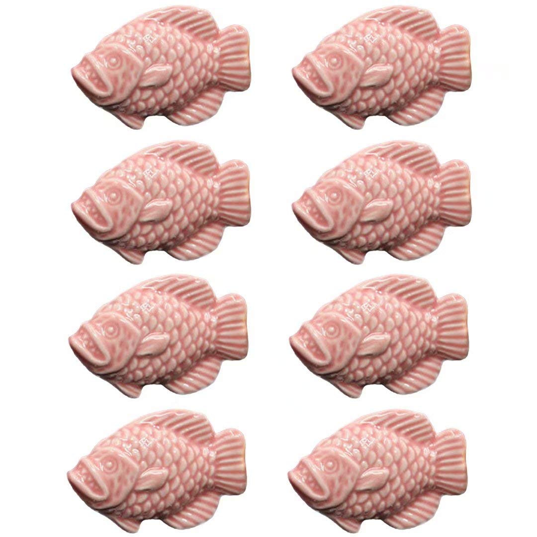 Klamki do drzwi, ceramiczne klamki do drzwi, uchwyt do szafki, 8 szt. Uchwyt do drzwi Ceramiczny uchwyt do szuflady Gałki do szuflad, gałka ceramiczna Nowoczesna szuflada szafki Ryby ciągnie Uchwyty m