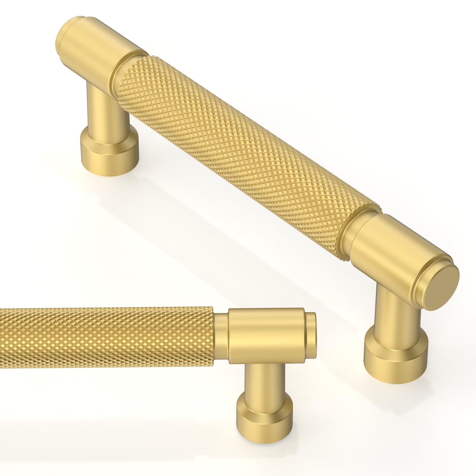 Asimerdeco 10 Pack Brushed Gold Cabinet Pulls 3.75 Inch(96mm) Kitchen Cupboard Handles Cabinet Hardware Drawer Pulls — image 1