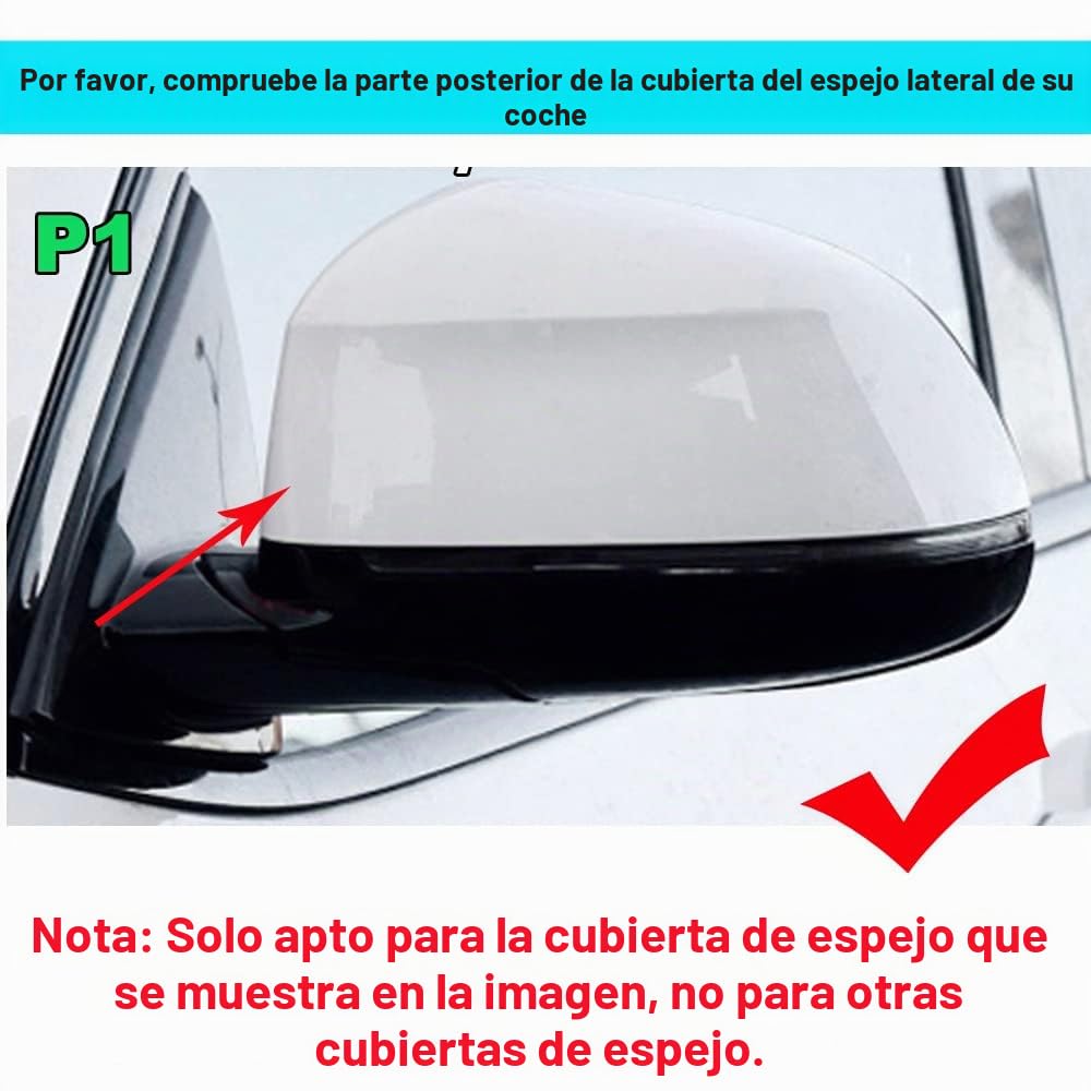 2 Piezas Cubierta De Cáscara del Espejo Retrovisor Izquierdo y Derecho del Coche para B-MW X3 F25 X4 F26 X5 F15 X6 F16 2014-2018 (Negro brillante)