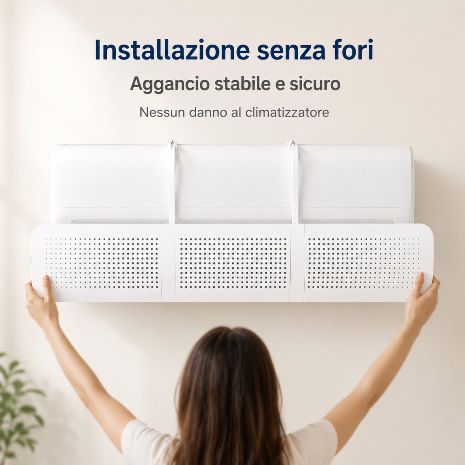 Deflettore Condizionatore, Deviatore Aria Condizionatore Regolabile 85cm in ABS, Deflettore Aria Condizionata Anti Soffiaggio Diretto per Split a Parete, Casa Ufficio Camera Bianco chochoyah