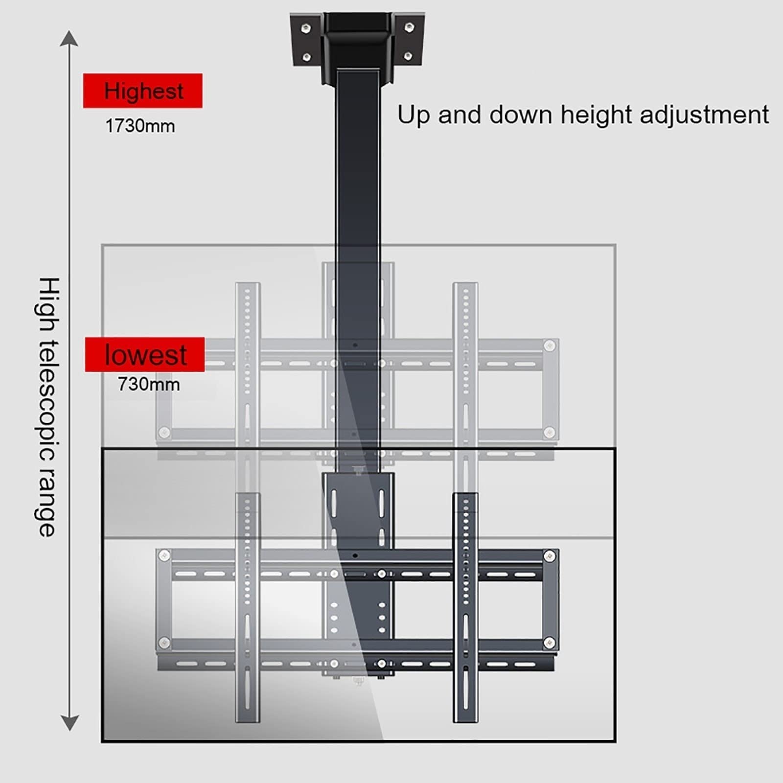 Soporte De Techo Motorizado para TV, Soporte para Monitor, Elevador Eléctrico para LCD con Control Remoto Y Función De Memoria, para Televisores De 32 A 75 Pulgadas Y Has