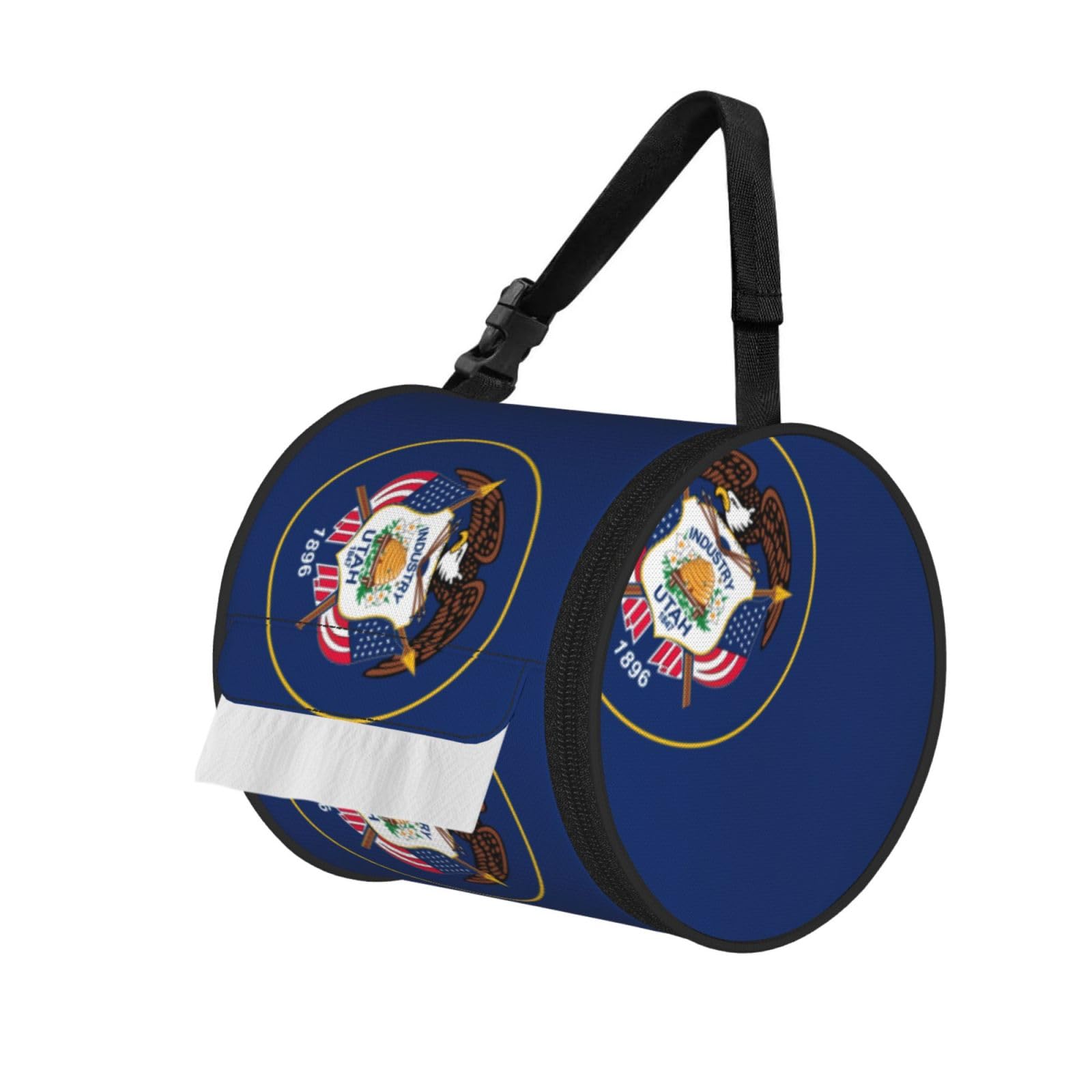 Utah Flag Print Fashion Tissues Organizer Box, Hanging Tissue Holder For Purse Coins For Car Office Daily Outing