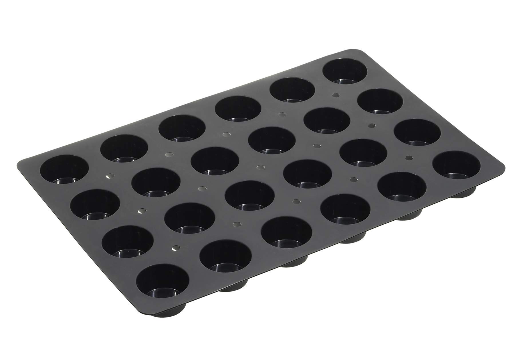 Lurch 67108 FlexiGastro Backform aus 100% BPA-freiem Platin Silikon 24er Muffins, schwarz, 60 x 40 cm, Gastronomie