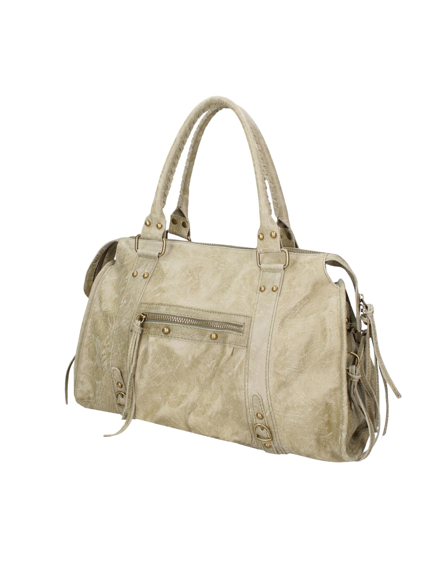 Gave Lux Borsa a spalla da donna vera pelle scamosciata. Prodotto artigianale. Made in Italy GLX220609023FBG Cuoio Chiaro 41x28x13 cm
