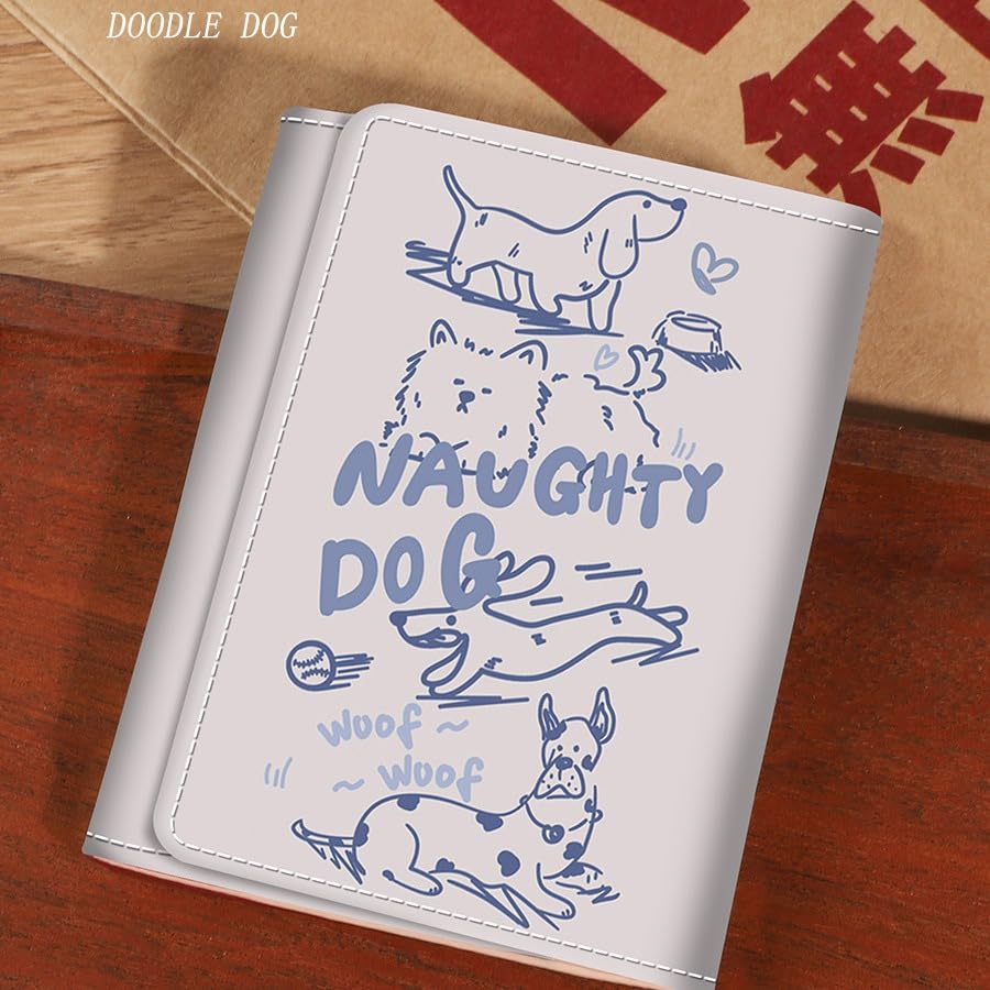 Cute Wallet Girls Coquette Accessories, Trendy Y2k Purse Cutecore Wallet Trifold Card Holder Aesthetic Card Cases (Puppy)2