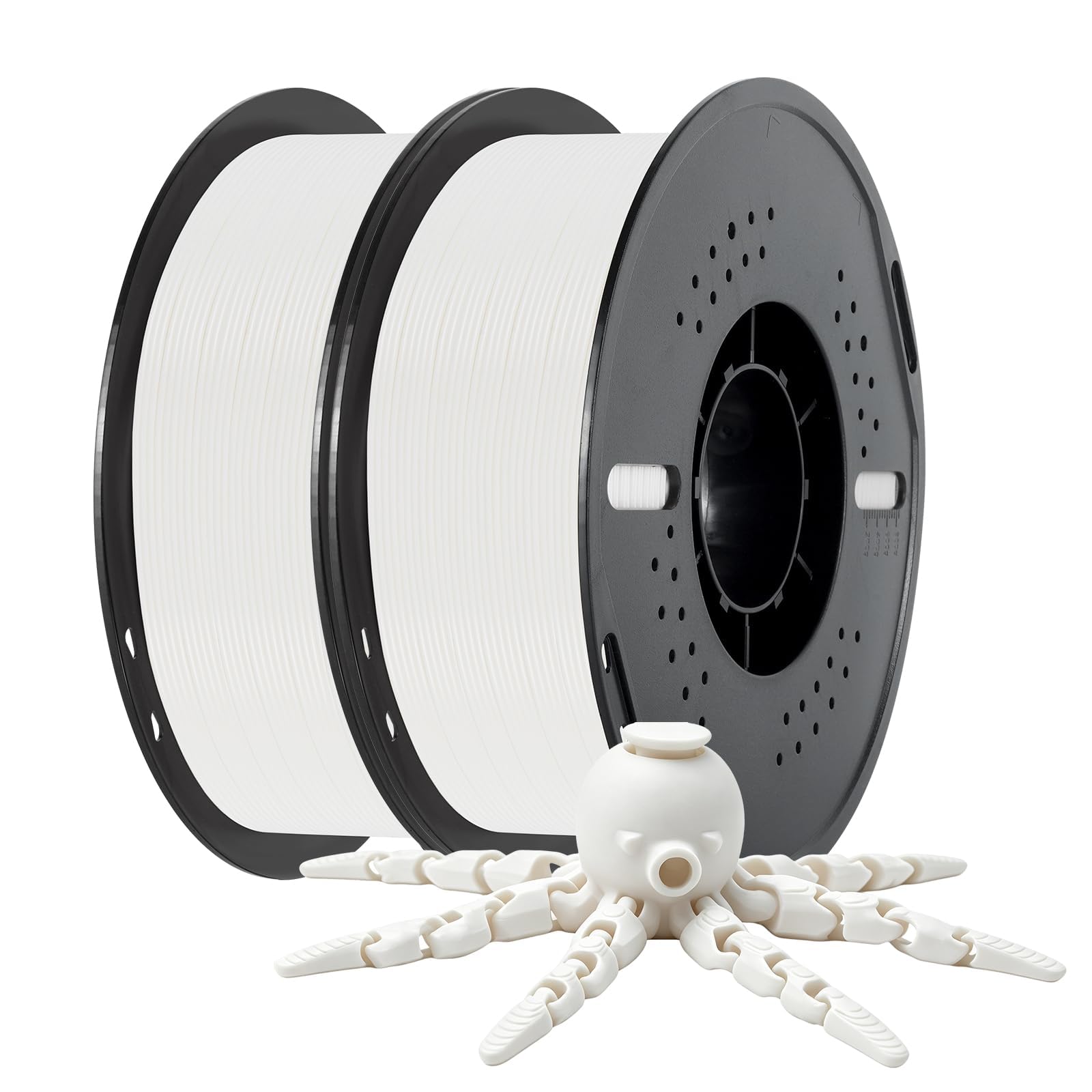 Kingroon Filament PLA do drukarki 3D, dokładność wymiarowa +/- 0,03 mm, szpula 1 kg, 1,75 mm, 2 kg, biały + biały