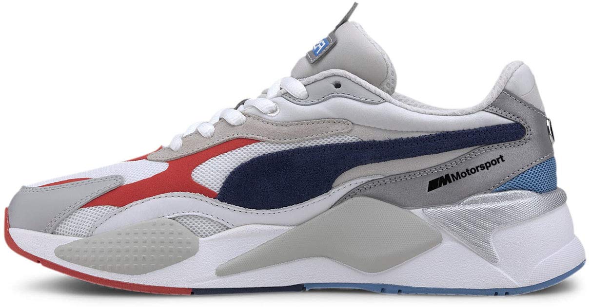 PUMA Mens BMW MMS RS-Cube White Athletic Racing Shoes