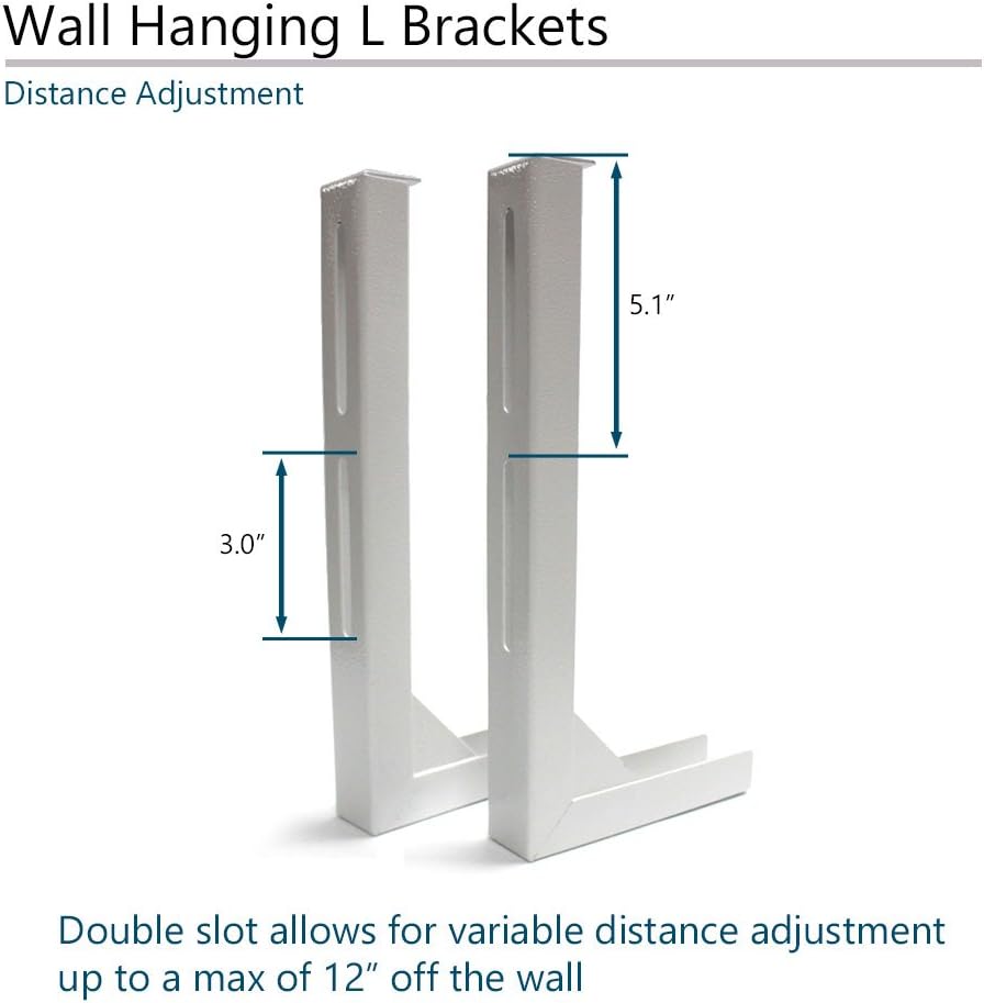 Flash Deals - 50% OFF Elite Screens 12 White Projector Screen L-Brackets, Reinforced Single Metal Welded Construction, Wall or Ceiling Mount - Includes Hooks and Hardware, Model: ZVMAXLB12-W