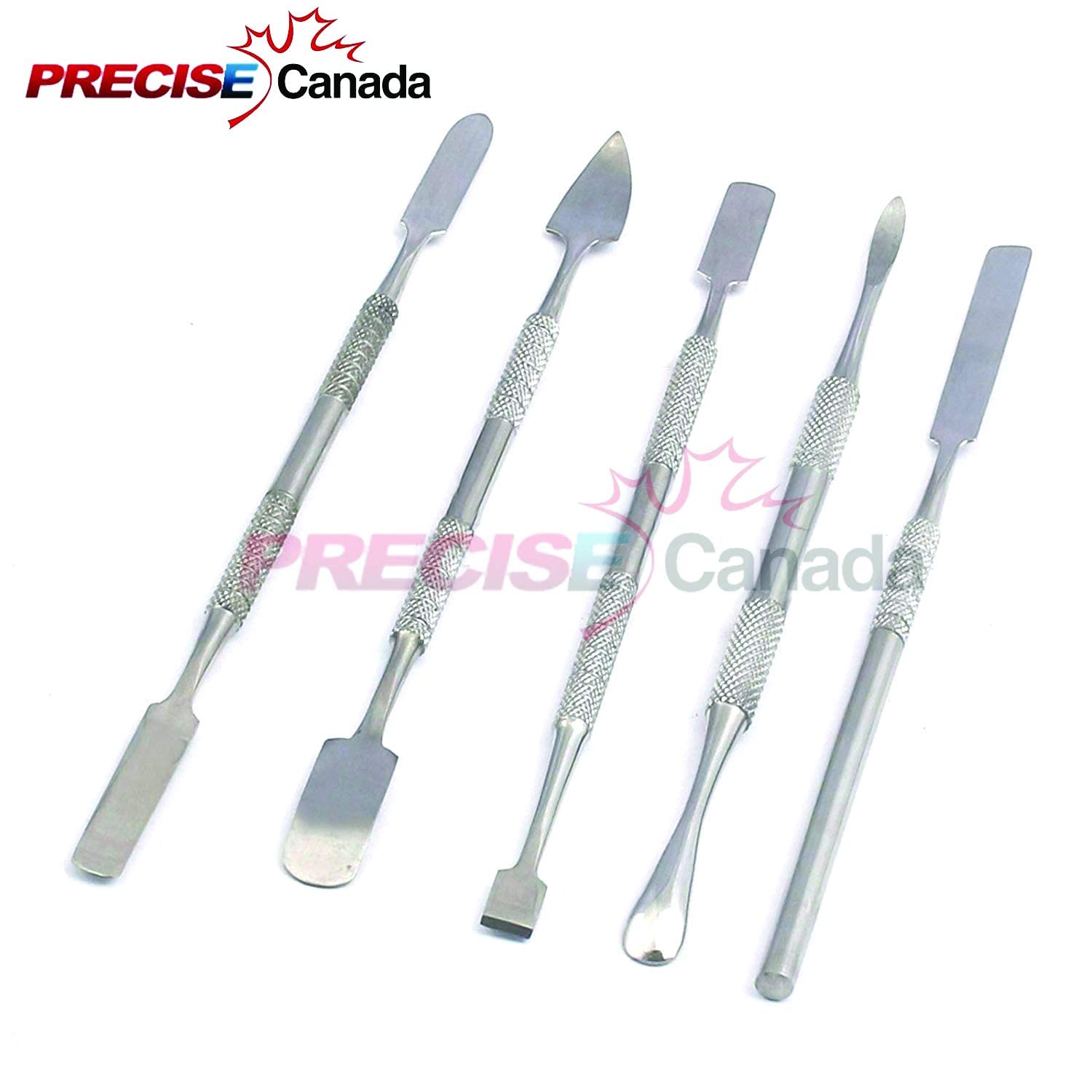Precise Canada Metal Spatula 5 Pcs Set Kit Tools Dental Carver Wax Clay Surgi Instruments
