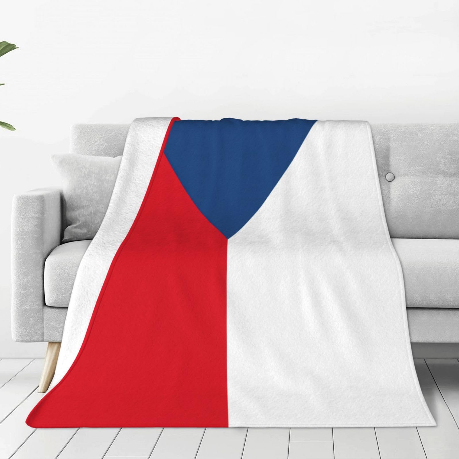 Flag Of The Czech Republic Print Soft Warm Blankets Fleece Throw, Lightweight Flannel Fleece Blanket For Bed Sofa Couch