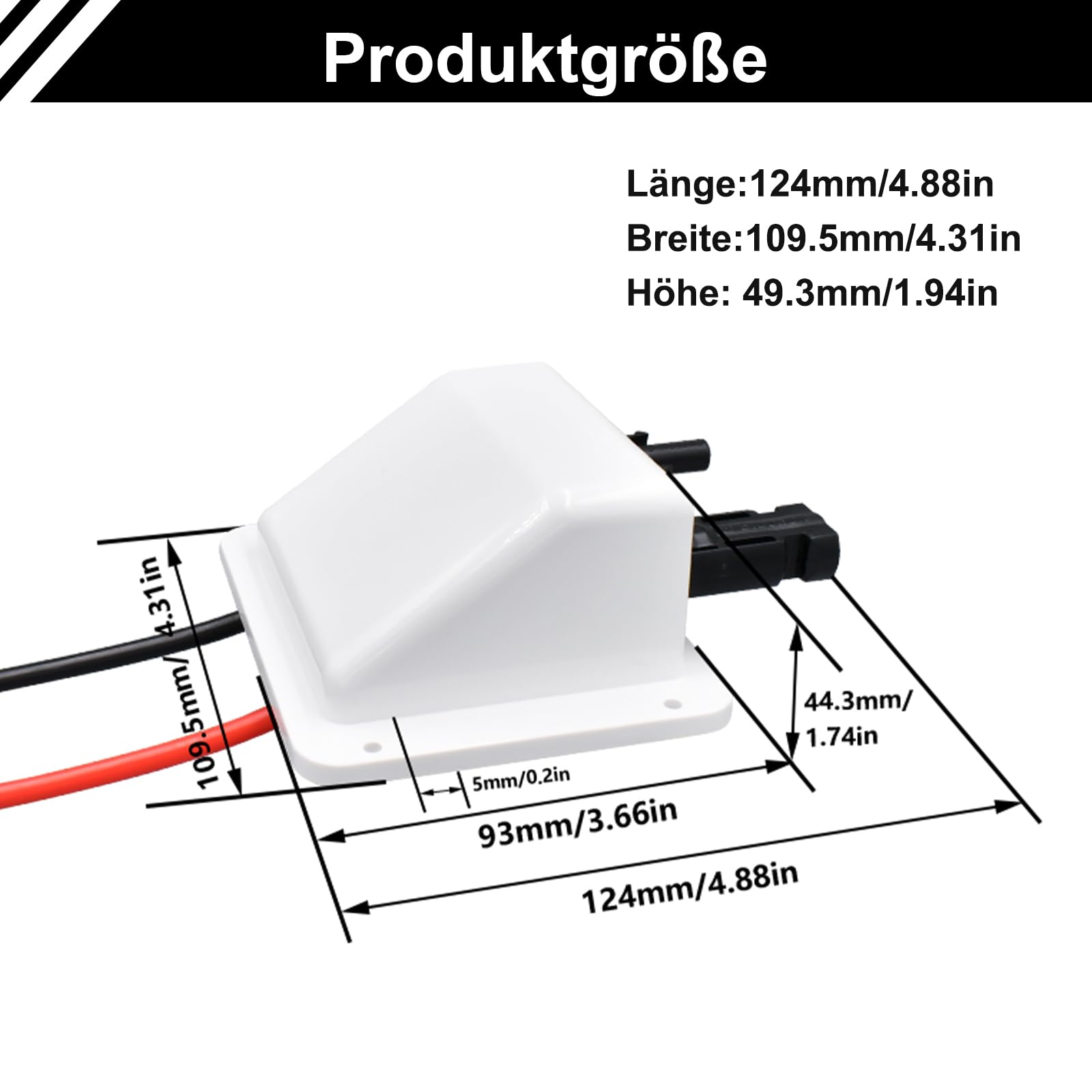 Solar Doppel Kabeldurchführung mit 6mm² 1m kabel, Dachdurchführung Solar Wasserdicht mit Solarpanel Steckver, Solar Kabeldurchführung für Wohnmobil, Boote, PV-anlage und Camper(Weiß)