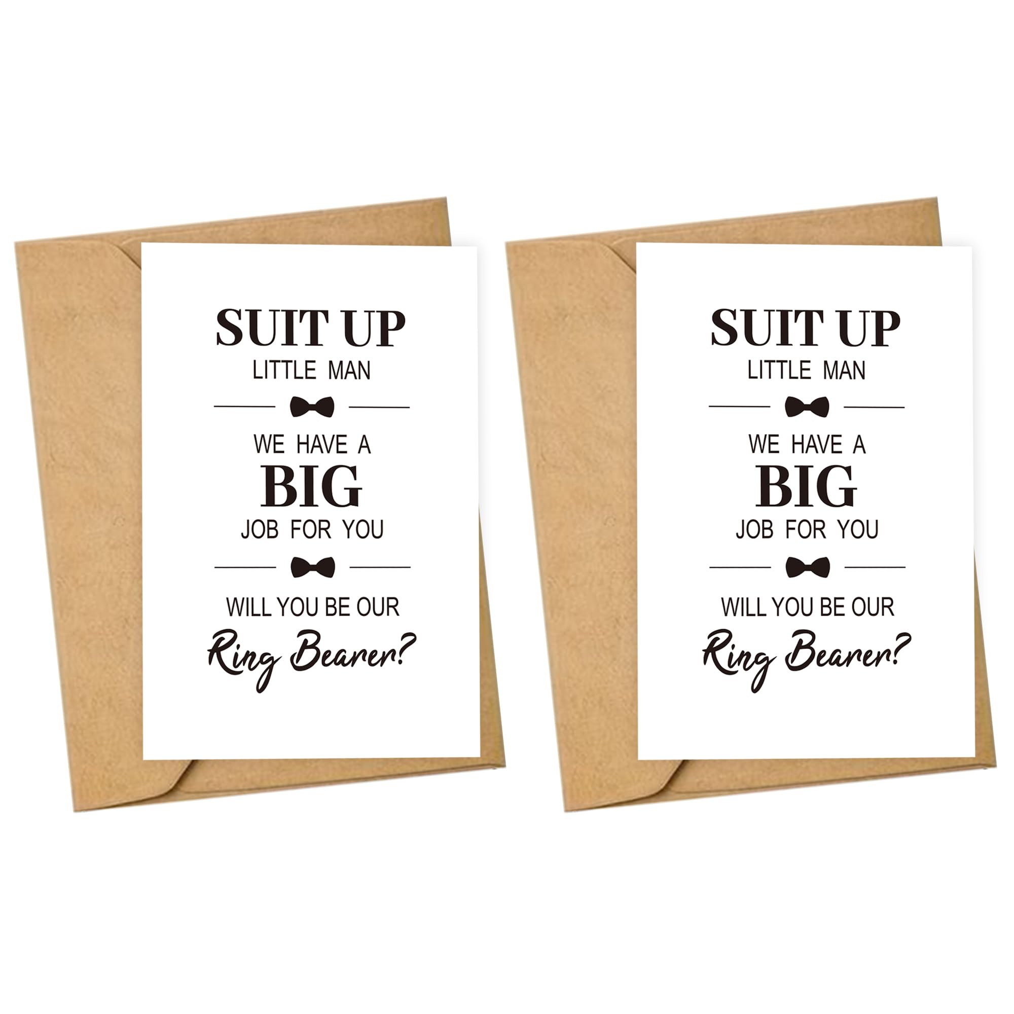LADY&HOME Will You Be Our Ring Bearer Card,Ring Bearer Invitation Card,Ring Bearer Proposal Card (Set of 2-Tie)