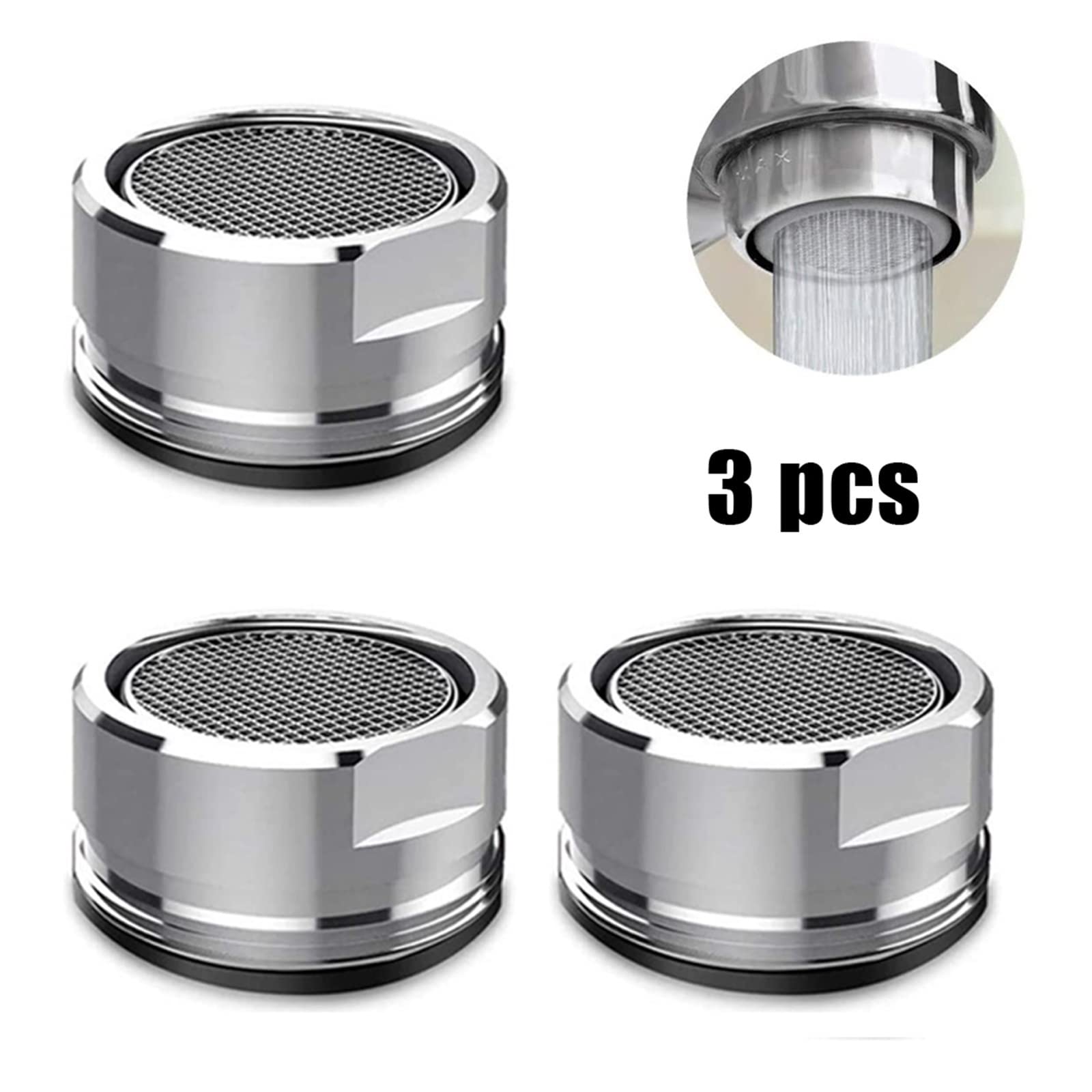 XYNSNDB 3 Pezzi in Ottone Rubinetto a Risparmio idrico aeratore Rubinetto per lavabo da Cucina Filtro ugello Misto M24 Splash Head Rubinetto aeratore Rubinetto Accessori Installazione Semplice